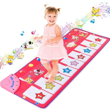 Musical Piano Mat for Kids 1 2 3 4 5 Years Old Girls Gifts, Toddler Musical Toys Floor Keyboard Piano Mat for Kids Boys Girls, Sensory Play Mat Toys for Girls Ages 1 2 3 4