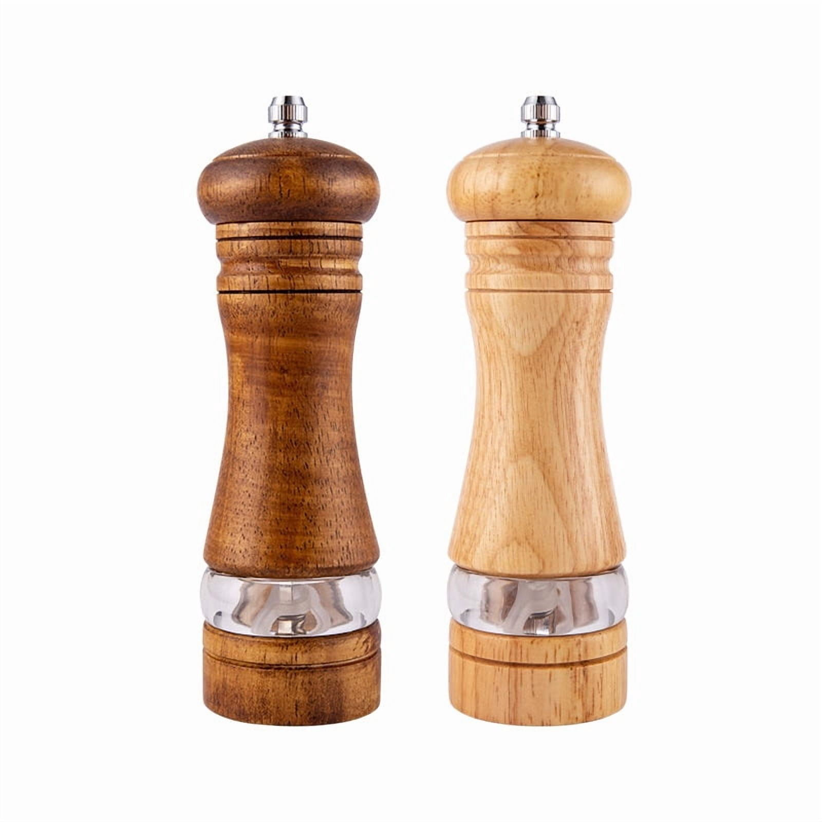 TL New Manual 6inch Pepper Grinder Rubber Wood Sichuan Pepper Sea Salt Freshly Ground Pepper Powder Seasoning Jar Spice Grinder Bottle