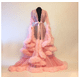 thumbnail image 1 of VISgogo, bata de felpa de manga larga para mujer, Kimono de lujo transparente, camisón de picardías extralargo VISgogo  moda, 1 of 1