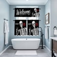 thumbnail image 5 of Abstract Skull Skeletons Rose Curtain Tier and Valance Set 3 Piece, Human Bone Black White 3-inch Rod Pocket Window Tier Curtains Valance for Kitchen Living Room, 5 of 9