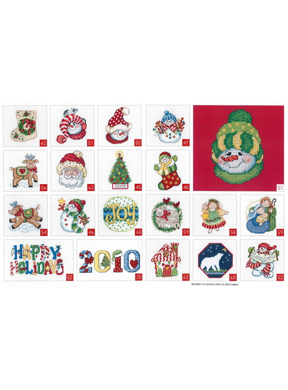 Leisure Arts Cross Stitch Holiday Ornaments Galor Cross Stitch Book- Cross stitch pattern kits From snowmen to elves to woodland creatures, 98 Christmas cross stitch ornaments to design.