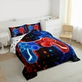 thumbnail image 3 of Manfei Red Blue Gamepad Queen Comforter Set, Cartoon Game Console Bedding Comforter Set, Teens Boys Girls Kids Reversible Bedding Set, Super Cozy Room Decor, 3-Piece, 3 of 8