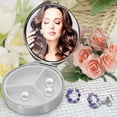 thumbnail image 4 of Metal Jewelry Box with Mirror - Compact Organizer for Rings, Necklaces, Earrings - Also Ideal as a Pill Box - Set of 2, 4 of 4