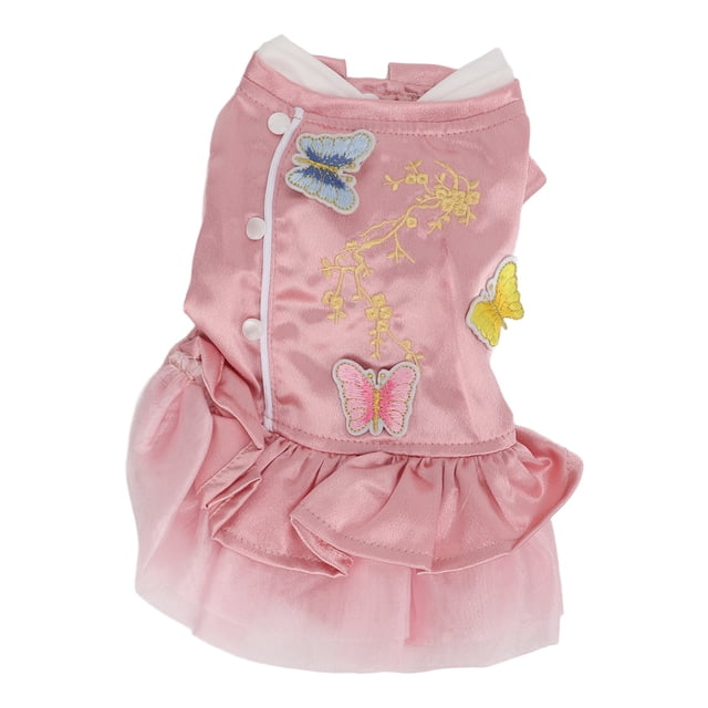 Pet Chinese Style Clothes Soft Breathable Dog Cheongsam Satin Suit for Small Dogs CatsL
