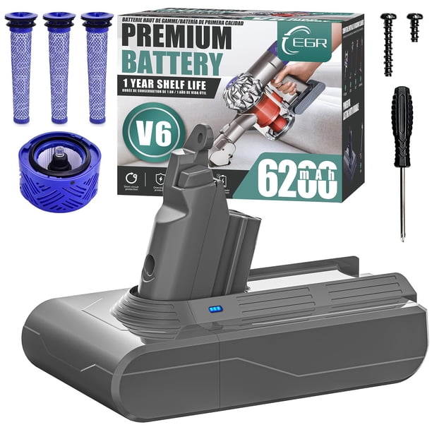 Batería de repuesto EGR Premium 6200 mAh V6 para Dyson V6