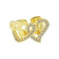 thumbnail image 5 of Unique Bargains 1 Pc Fake Grills Hip Hop Double Heart Teeth Grillz Gold Tone, 5 of 6