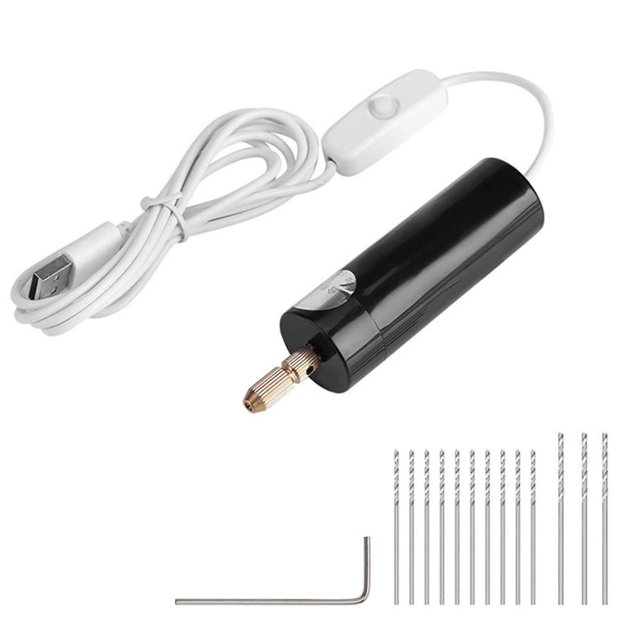 Mini taladro de mano eléctrico de 0,7-1,2 mm, taladro eléctrico USB portátil para la fabricación de joyas Kuyhfg Bienvenido a Kuyhfg