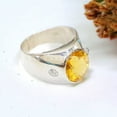 thumbnail image 3 of Natural Citrine Gemstone Ring - 925 Solid Sterling Silver - Handmade Silver Ring Engagement Ring Anniversary Gift For Her, 3 of 3