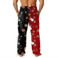 thumbnail image 3 of Fabrcox Christmas Men's Flannel Pajamas Bottoms Thick Warm Wide Leg Christmas Snowflake Santa Claus Casual Trendy Cozy Christmas Sleepwear Bottoms Black M, 3 of 5