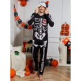 thumbnail image 1 of Men 1pc Halloween Skeleton Print Sleep Jumpsuit, 1 of 5