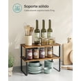 thumbnail image 4 of SONGMICS Estante para Especias, Juego de 2, Organizador de Armario, Estante de Almacenamiento de Cocina Extensible, Especiero de Metal y Madera de Ingeniería, Negro Tinta y Marrón Rústico, 4 of 5
