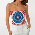 thumbnail image 5 of Stralyhd Patriotic Women's Strapless Tube Top Summer Y2k Crop Tank Workout Bandeau Backless Slim Fit Beach Stretchy T-Shirt for Casual Blue M, 5 of 6