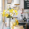 thumbnail image 2 of Artificial Flowers 5Pcs Poppies Flowers Artificial Silk Flowers for Home Office Wedding Outdoor Decor (Yellow), 2 of 5