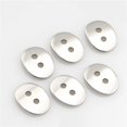 thumbnail image 4 of 50 PCS Stainless Steel Oval Button Snaps Bracelet Clasps 2mm Holes for Bracelet Rings Necklaces, Silver, 4 of 5