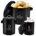 thumbnail image 1 of HLONK 3 Pack Vegetable Storage Tins Metal Onion Garlic Potato Jars Set  Kitchen Canisters Vegetable Keeper Containers with Aerating Holes and Wooden Lid, 1 of 11