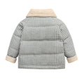 thumbnail image 6 of Zpanxa Quilted Jackets for Girls Girls Fleece Collar Plaid Quilted Short Puffer Jacket Kids Fall Winter Warm Sherpa Trim Coat, 6 of 9