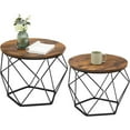 thumbnail image 1 of Boutique Home Modern Geometric Design Round Coffee Accent Tables, Set of 2 Side Tables, 1 of 7