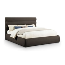 Meridian Furniture Adam Brown Boucle Fabric King Bed