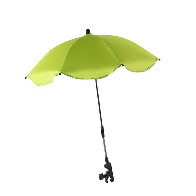 Sombrilla para cochecito, sombrilla plegable de moda, fácil de instalar, con abrazadera para carrito, para viajes, niños y exteriores. verde