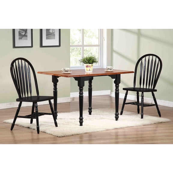 Extendable Dining Set 34-48" Rectangular Table with 4 Arrowback Chairs
