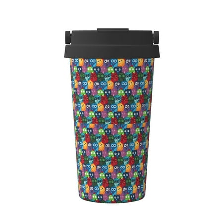 

Adobk Funny Owls Print Stainless Steel Coffee Mug -Vacuum Insulated Coffee Tumbler - Leakproof Travel Mugs Insulated for Hot & Cold Drinks