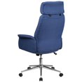 thumbnail image 2 of High Back Black Fabric Executive Swivel Chair with Chrome Base and Fully Upholstered Arms, 2 of 7