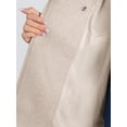 thumbnail image 5 of DARING DIVA Women's Notched Lapel Double Breasted Raglan Sleeve Coat Light Grey L, 5 of 6