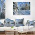 thumbnail image 4 of Designart Snowy Blue Winter - Landscape Photography Throw Pillow - 12x20, 4 of 5