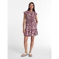 thumbnail image 3 of Time and Tru Women's Cinched Waist Mini Dress with Flutter Sleeves, Sizes XS-XXXL, 3 of 6
