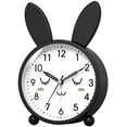 thumbnail image 1 of Reloj despertador analógico silencioso que no hace tictac para niños, fácil de configurar y con luz de fondo a pedido, sonidos de pitido, despertador suave, fácil de leer para escritorio, estante o, 1 of 5