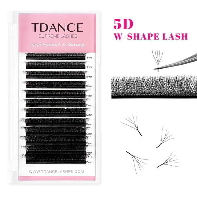 TDANCE 3D 4D 5D 6D extensiones de pestañas prefabricadas estilo W imitación visón Natural suave floración pestañas volumen de floración automática