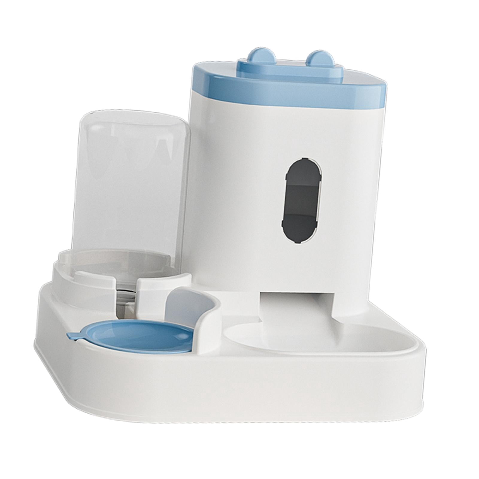 Bvdfgk 2 in 1 Automatic Pet Feeder Cat Food Dog Water Bowl Eating and Drinking Bowl Dog Blue