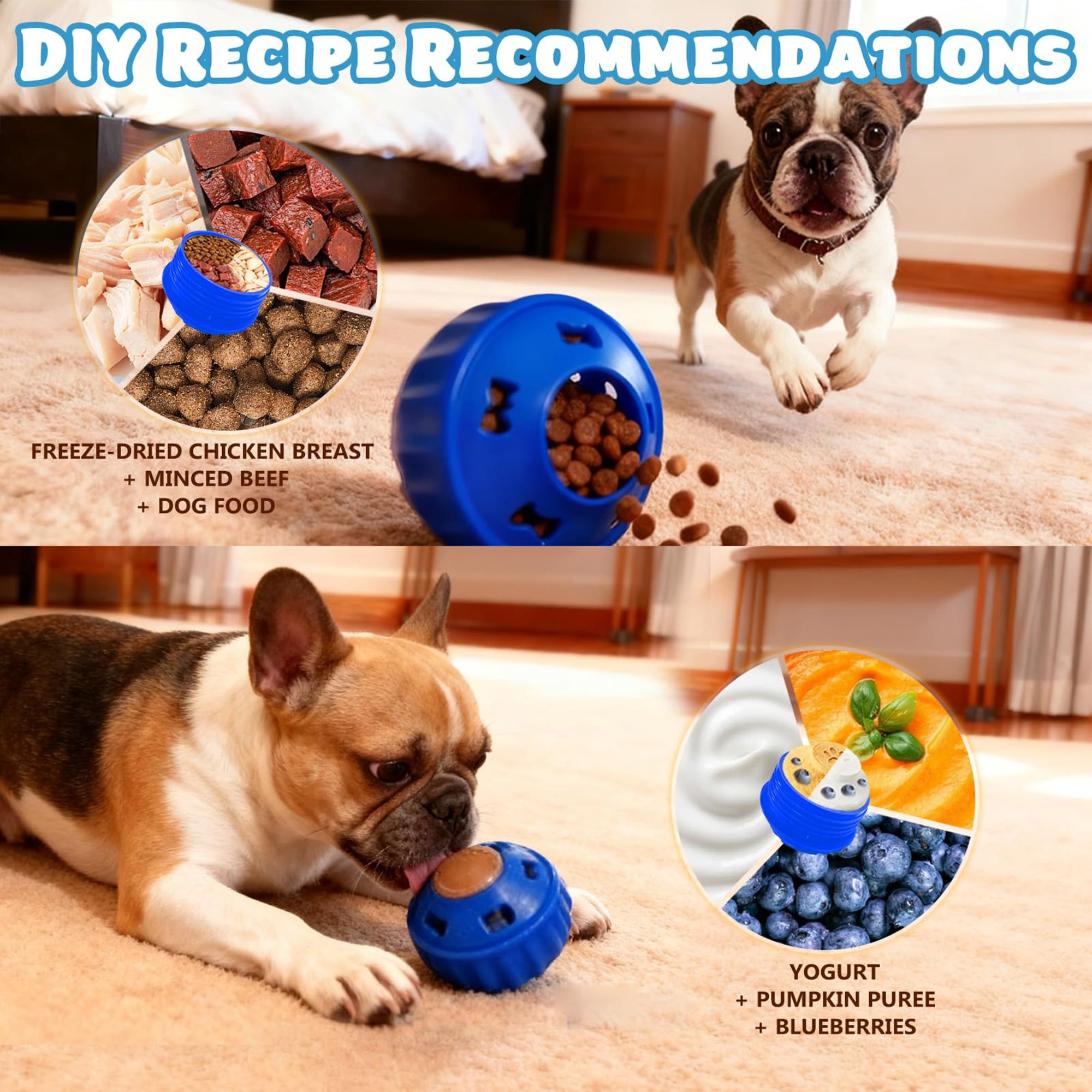 6pk dog toys: lick mats, puzzle feeders, frozen treat dispenser for mental stim, anxiety relief, training. Includes bone bowl & spatula, multicolor