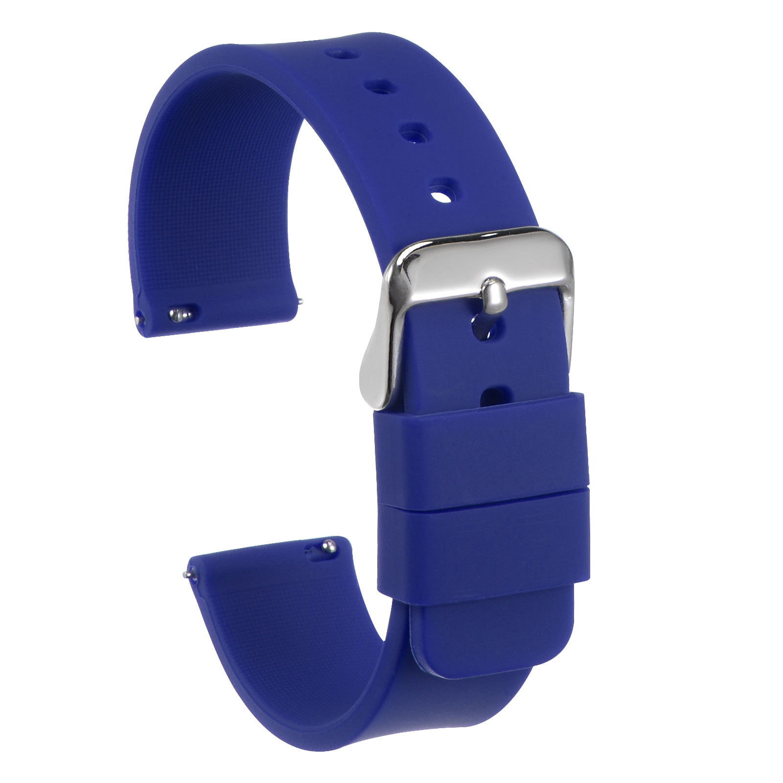 Unique Bargains Silicone Watch Band 22mm Soft Rubber Watch Strap with Stainless Steel Buckle for Men Women Dark Blue