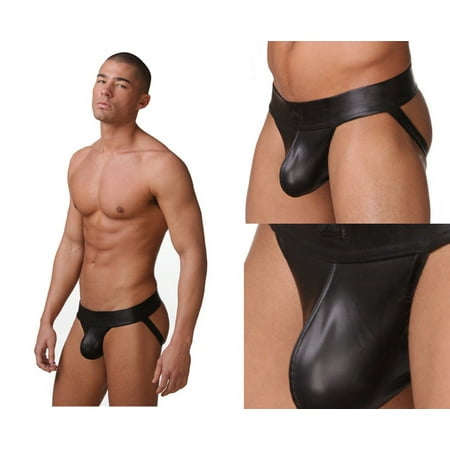 Mens Sexy Leather - Hot Sexy Mens Male's Thongs Underwear Faux Leather Jockstrap Underwear Erotic