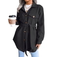 thumbnail image 2 of Abrigo con botones para mujer, abrigo con cinturón para mujer, abrigo de invierno para mujer, abrigo para mujer, diseño de vanguardia, 2 of 9