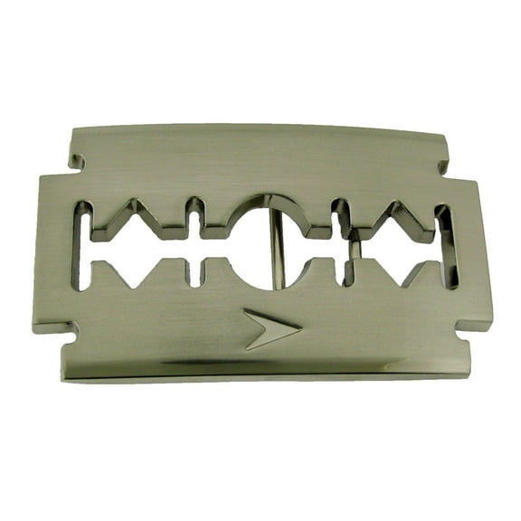 Razor Blade Belt Buckle Barber Shop Silver Metal Gothic Tattoo Halloween Costume