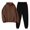 Coffee, variant on Womens 2 Piece Outfits Hoodie Sweatsuit Sets Oversized Sweatshirt Baggy Fall Fashion Sweatpants With Pockets summer pajamas for women set