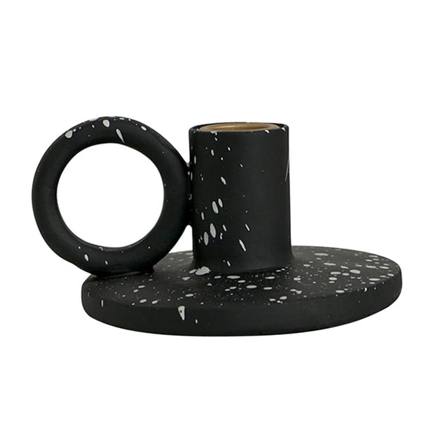 Candelabro cónico, candelabro votivo, soporte para decoración de mesa de fiesta Negro