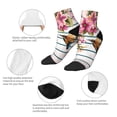 thumbnail image 3 of Goofa Bird and Floral Pattern Non Slip Socks with Grips for Elderly, Crew Socks Yoga Hospital Socks Cushioned Sole Gripper Socks for Men Women, 3 of 5