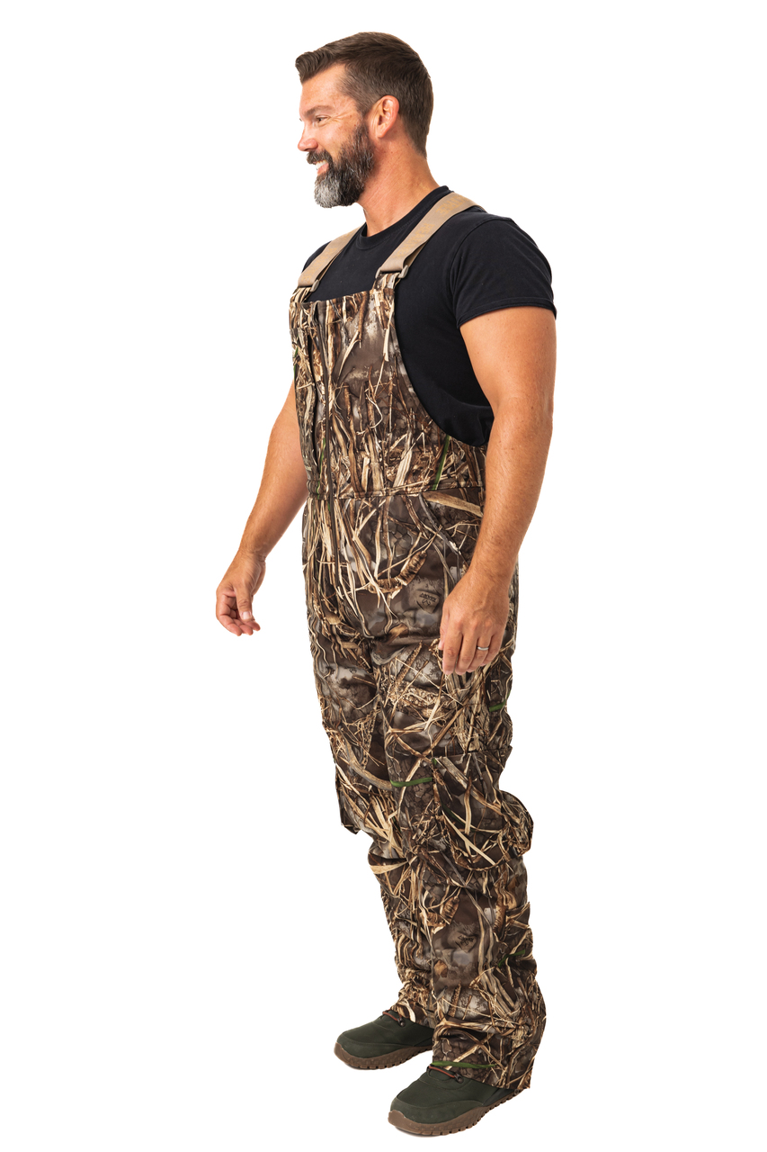 Realtree Men's Big Game Insulated Bibs - MAX-7 Camo for Extreme Hunting Comfort
