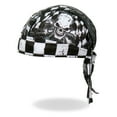 thumbnail image 6 of Headwrap CHECKERED FLAGS & SKULLS Hot Leathers Premium Bandana DuRag Sweatband, 6 of 7