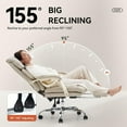 thumbnail image 4 of EMIAH Office Chair with Foot Rest, Ergonomic Executive Office Chair with Arms, Reclining High Back PU Leather Comfy Swivel Computer Desk Chairs with Wheels and Lumbar Support for Home Office, Beige, 4 of 9