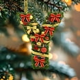 thumbnail image 4 of Adornos navideños personalizados para el árbol | Colgantes con monograma de 26 letras y diseño de gorro de Papá Noel, 4 of 5
