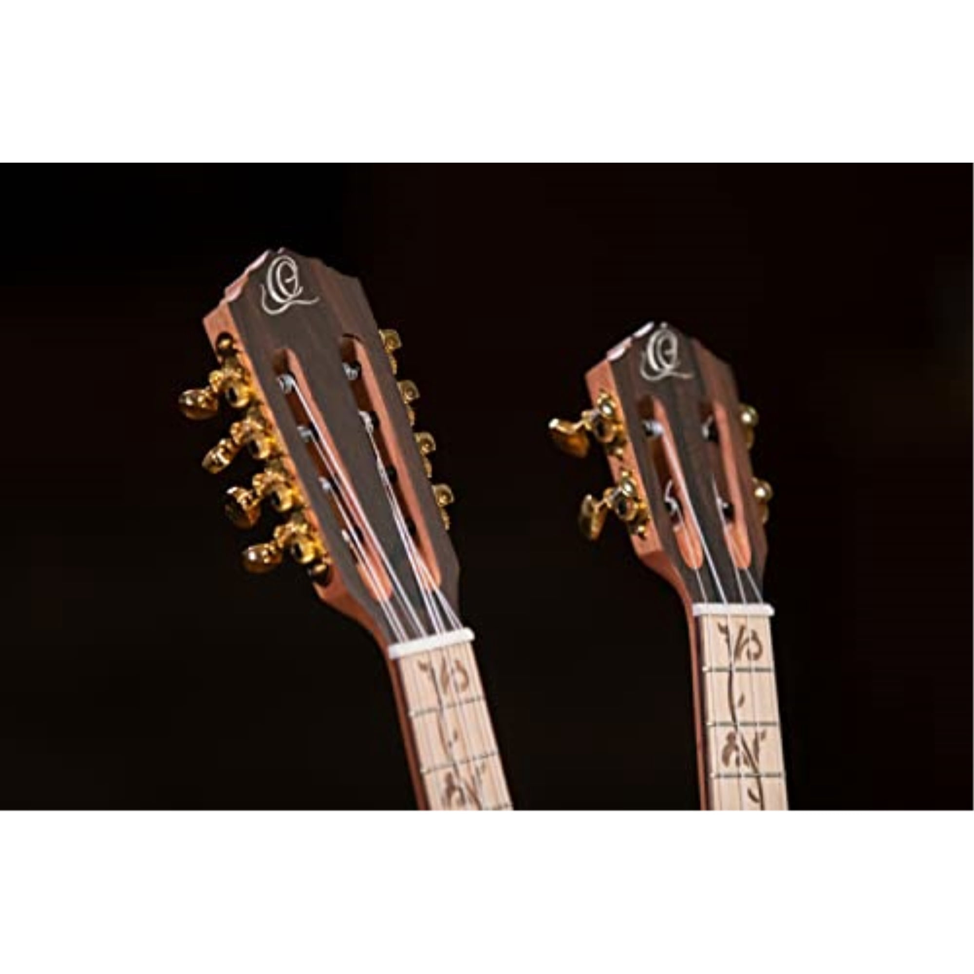 Custom Built Series Double Neck 4 & 8 String Tenor Acoustic-Electric Ukulele with Bag