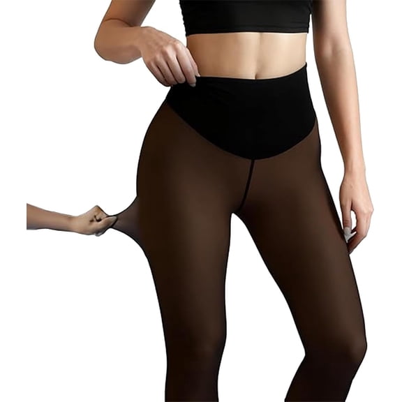 The Original Magic Fleece Lined Leggings - Compression Band & One Seam Option, Women Shaping Snatch Waist Stay Warm（1 item）