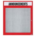 thumbnail image 3 of Aarco Products DCC3630RHIR 1-Door Illuminated Bulletin Board with Header - Red, 3 of 4
