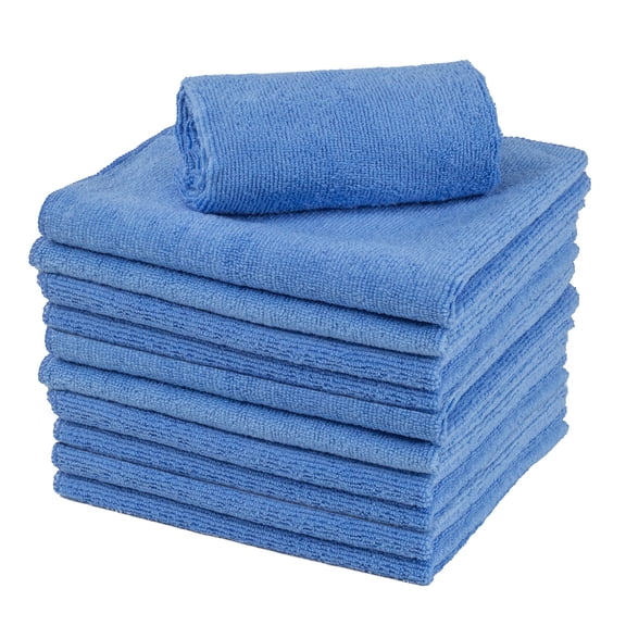 Clean Tek Professional Blue Microfiber Cleaning Cloth - 16" x 16" - 10 count box