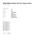 thumbnail image 2 of 2008-2009 Cadillac CTS 18" Hyper Silver OEM Factory Wheel Rim 9597874, 2 of 2