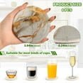 thumbnail image 3 of 6 Pcs White and Gold Marble Drink Coasters with Holder Absorbent Coaster Sets Cup Heat-Resistant Hot Pads Mats for Bar Table Protection, 3 of 7